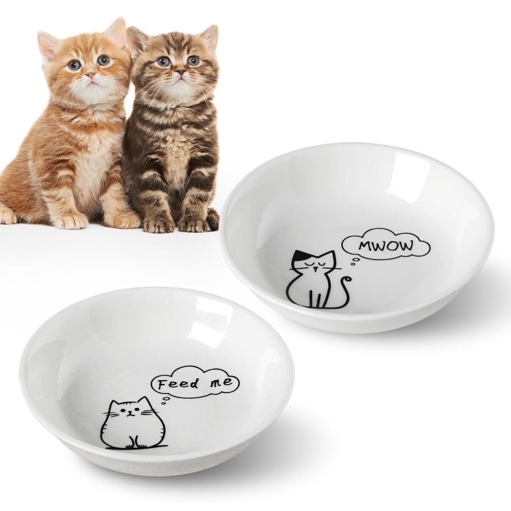 HAPPY KIT Shallow Pet Bowls (2-Pack)